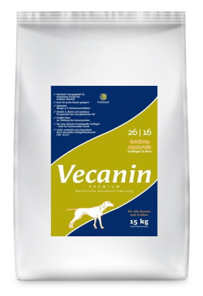 Vecanin Premium Gefl&uuml;gel & Reis Erh&ouml;hte Aktivit&auml;t 26/16 - 14 kg
