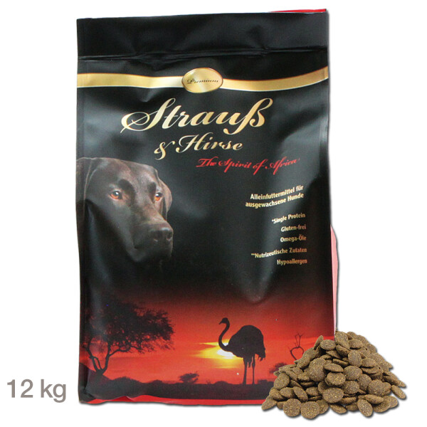 Greenhound Strau&szlig; mit Hirse, 12 kg