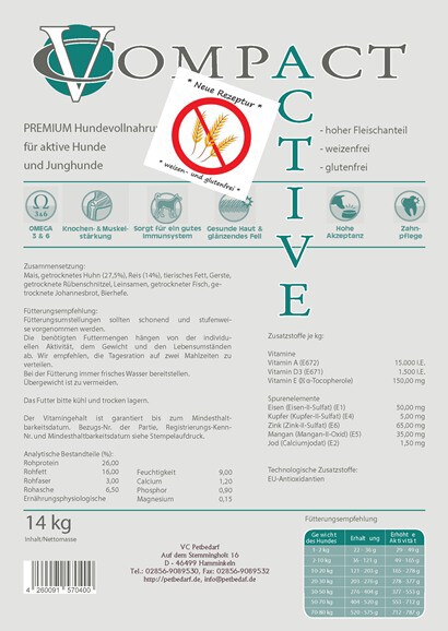 Ersatz Aktive 25/15 - 14 kg *neu* weizenfrei